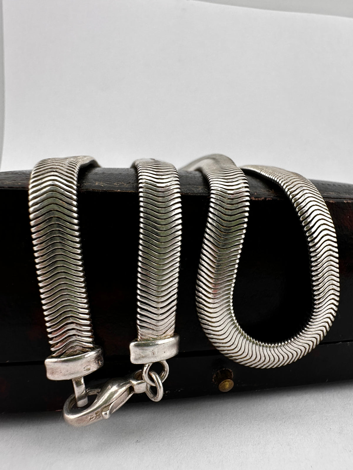 Vintage Sterling Silver Flat Snake/Herringbone chain
