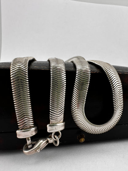 Vintage Sterling Silver Flat Snake/Herringbone chain