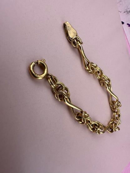 Vintage 9ct Yellow gold Byzantine & infinity link extender