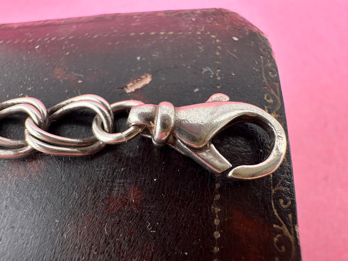 Sterling Silver Double Curb extender with large lobster clasp