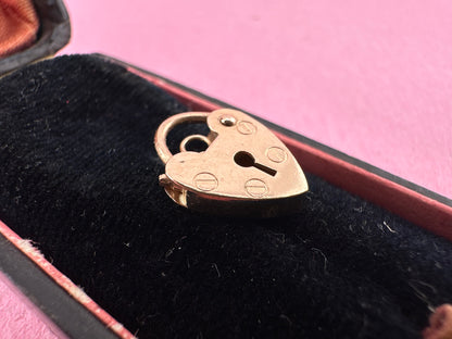 Vintage 9ct Rose Gold Mini Heart Padlock