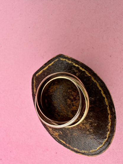 Vintage 9ct Gold Tri-colour Russian rolling band