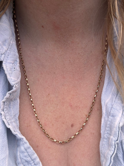 Vintage 9ct Yellow gold Biker Belcher chain