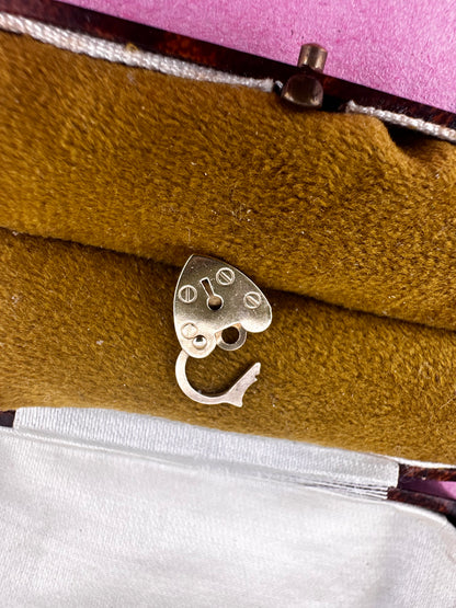 Vintage 9ct gold mini heart padlock