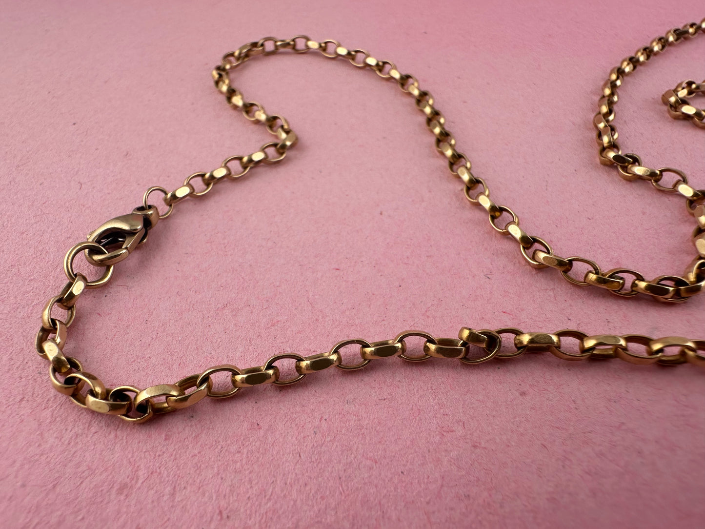 Vintage 9ct Yellow gold Biker Belcher chain