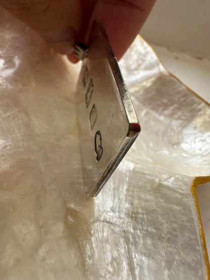 Silver ingot pendant, Silver Jubilee 1977, with brushed back