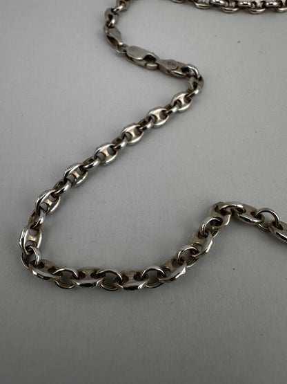 Vintage Sterling Silver Puffy Mariner chain