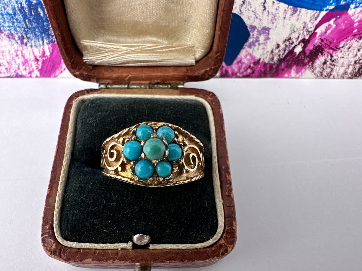 Vintage 9ct Gold Turquoise ring