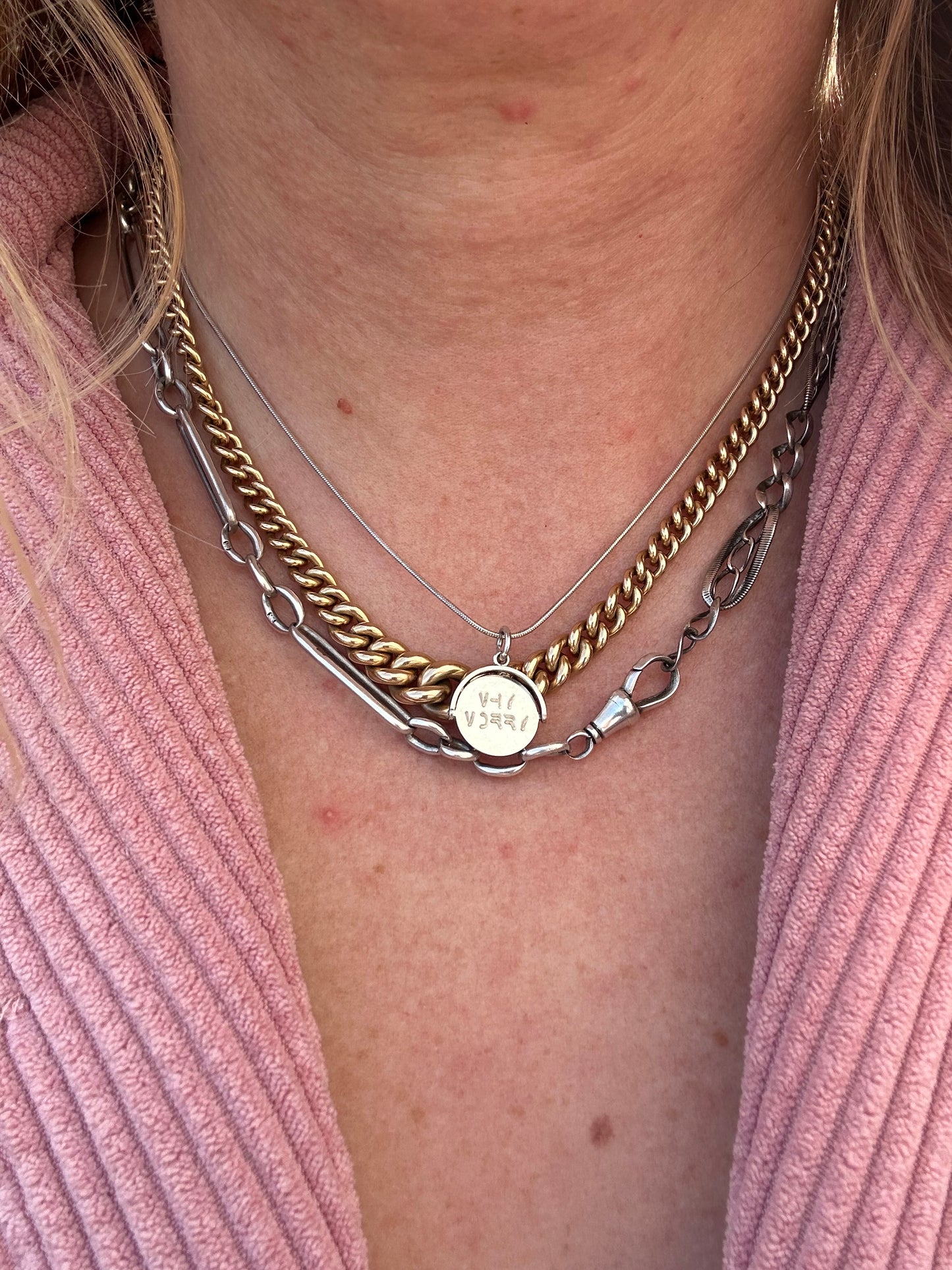 Sterling Silver ‘Why Worry’ Spinner on snake chain