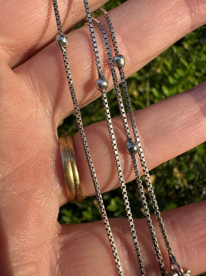 Sterling silver Box and Ball chain