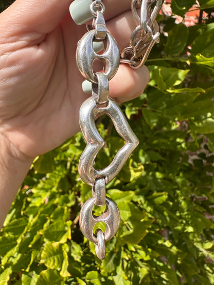 Sterling Silver Puffy Mariner & Heart extender