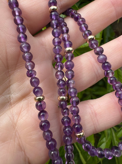 Re-imagined Vintage Amethyst Beads with a Vintage Heart Padlock Clasp