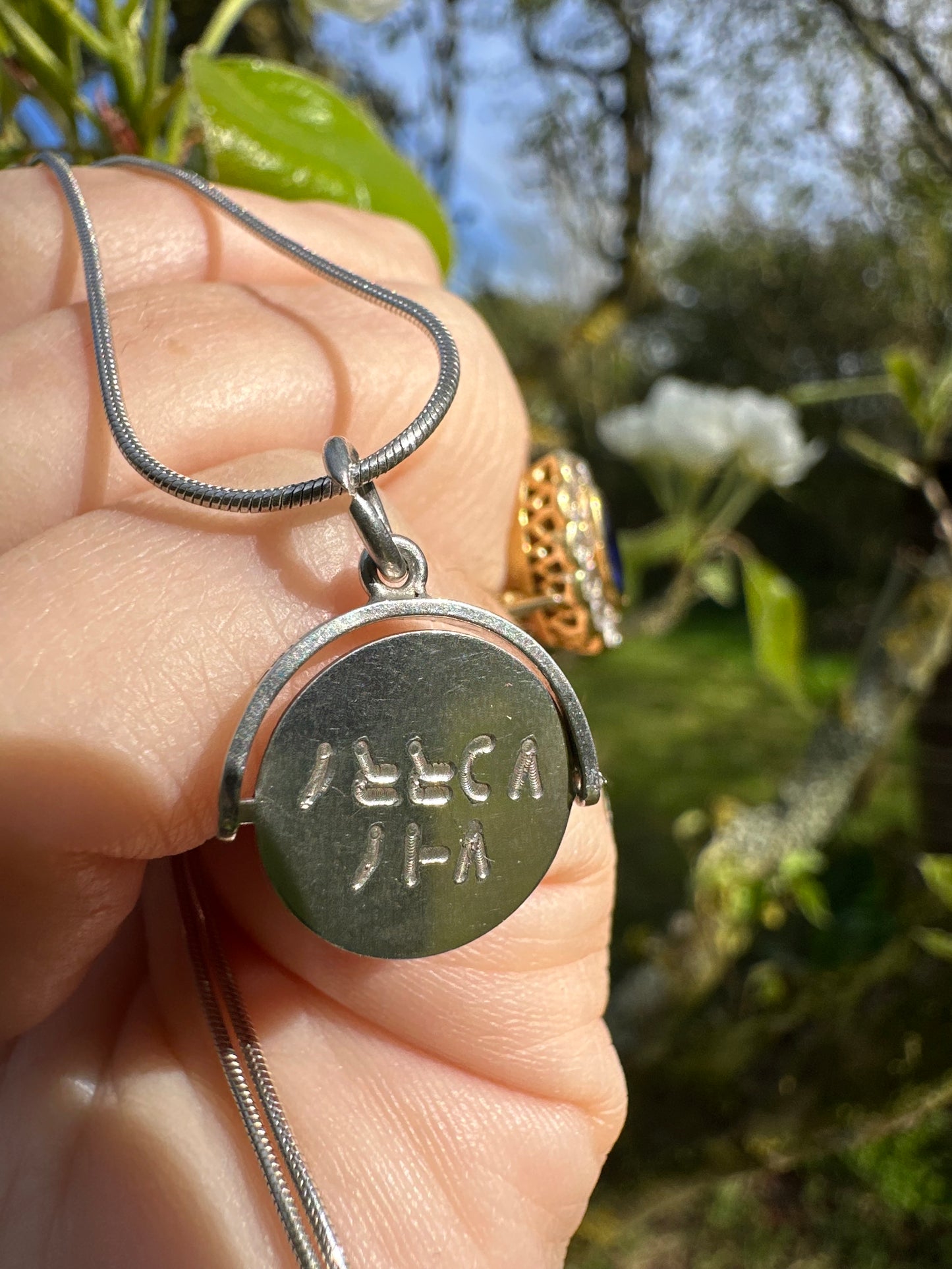 Sterling Silver ‘Why Worry’ Spinner on snake chain
