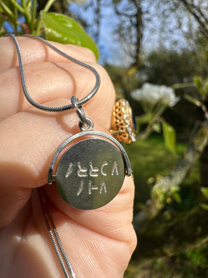 Sterling Silver ‘Why Worry’ Spinner on snake chain