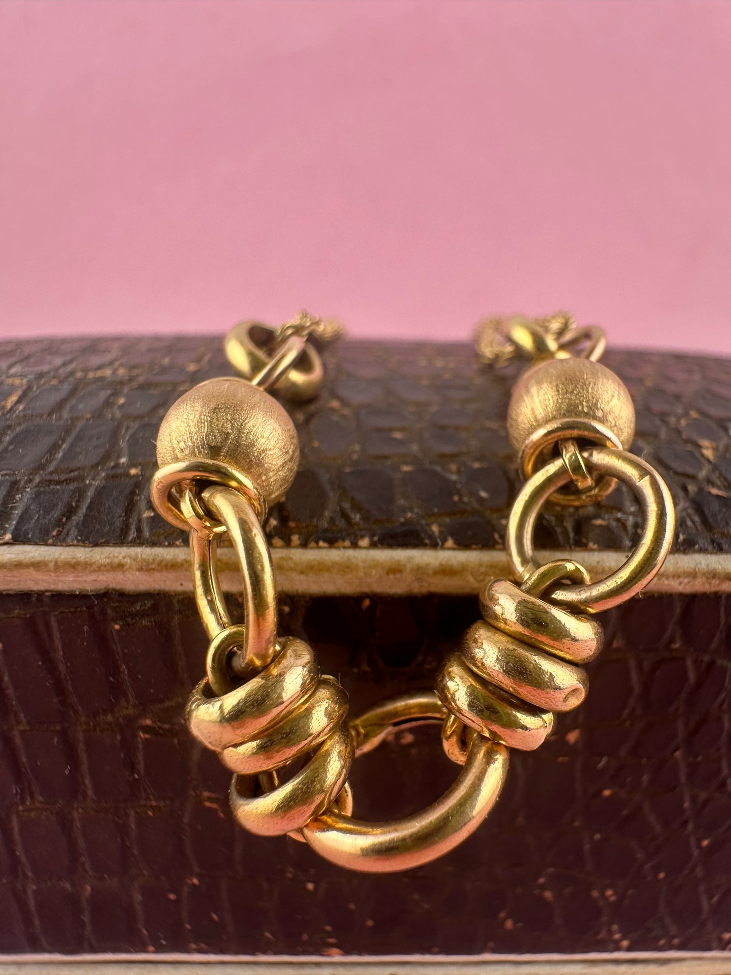 Vintage 9ct gold Bead and Rope bracelet