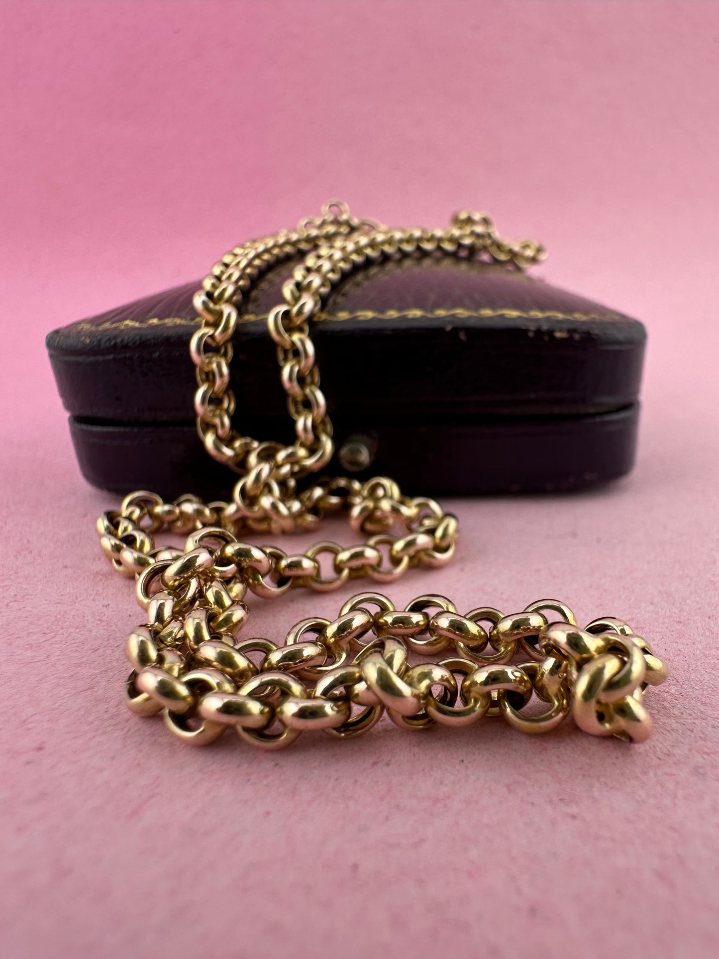 Vintage 9ct Gold puffy Rolo belcher chain