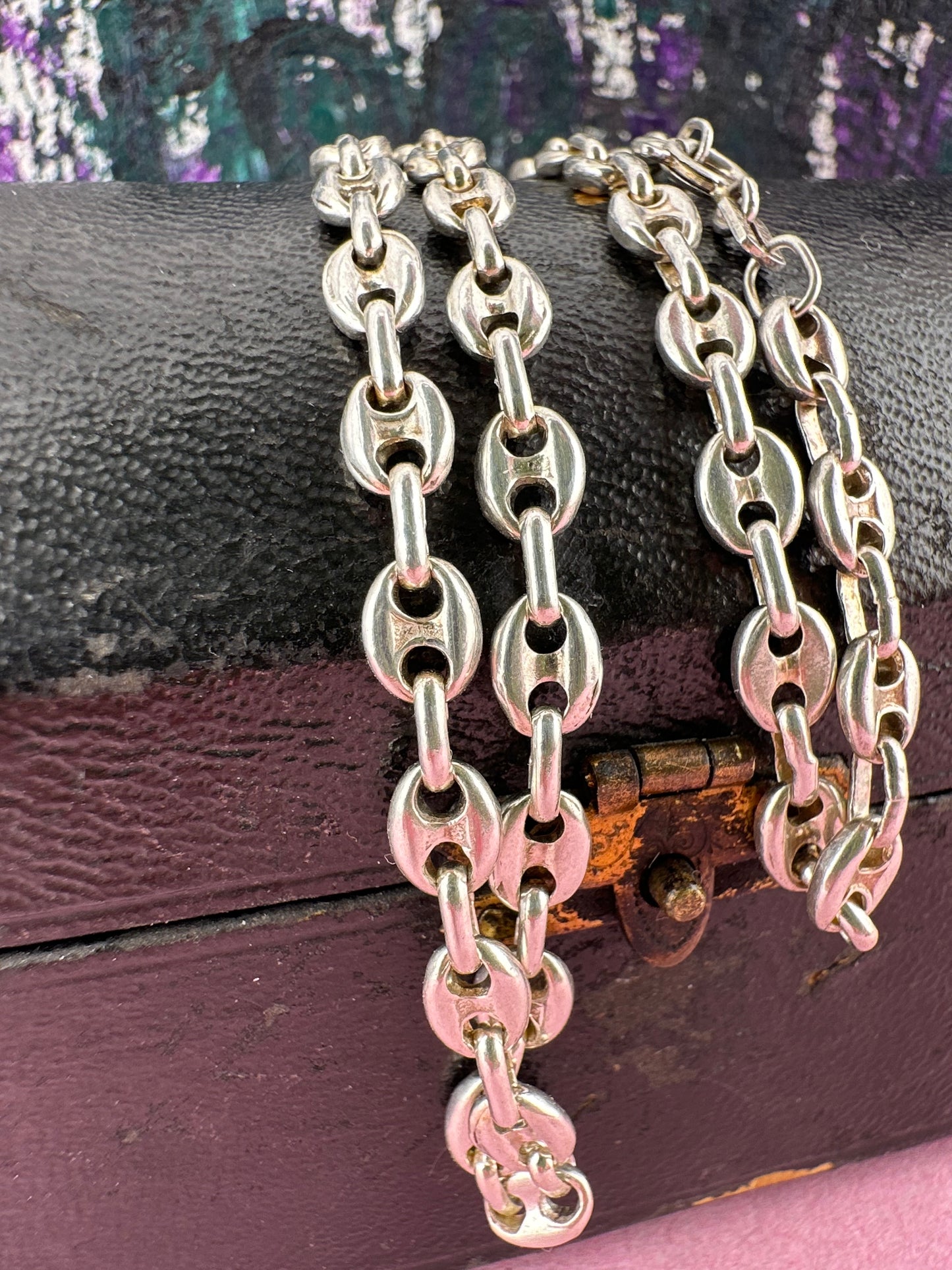 Spanish Sterling Silver Puffy Mariner chain