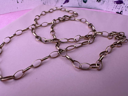 Vintage 9ct Yellow gold oval belcher chain