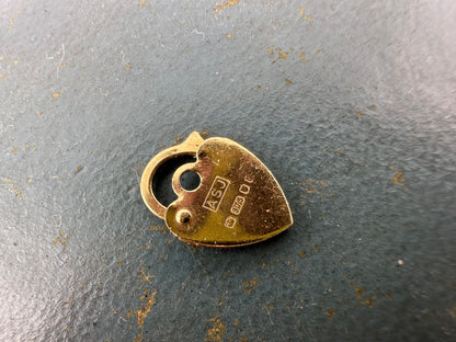 Vintage 9ct Gold Mini Heart Padlock