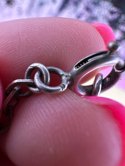 French 800 Silver Lozenge link Long Guard chain