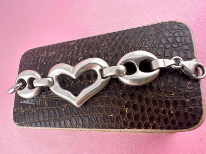 Sterling Silver Puffy Mariner & Heart extender