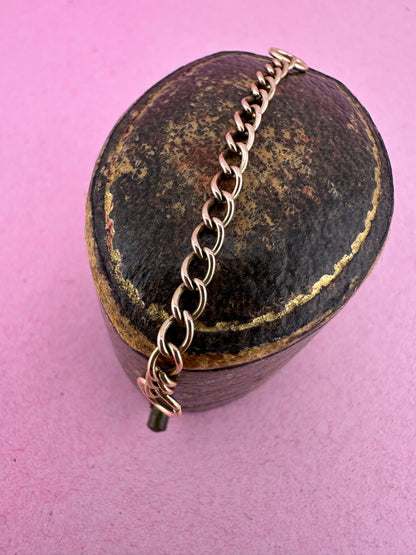 Antique 9ct Rose Gold Curb extender- no clasps
