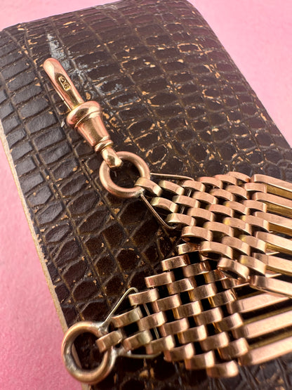 9ct Rose Gold Gate Extender with dogclip