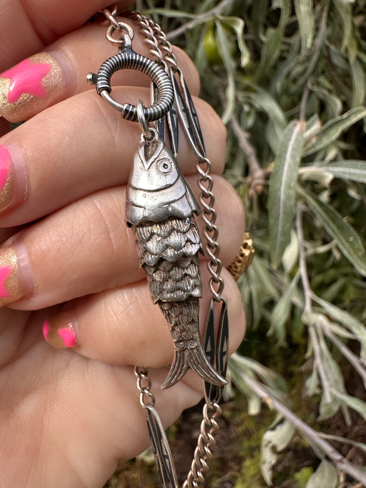 Sterling Silver Articulated Fish pendant