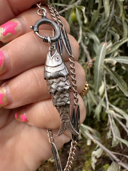 Sterling Silver Articulated Fish pendant