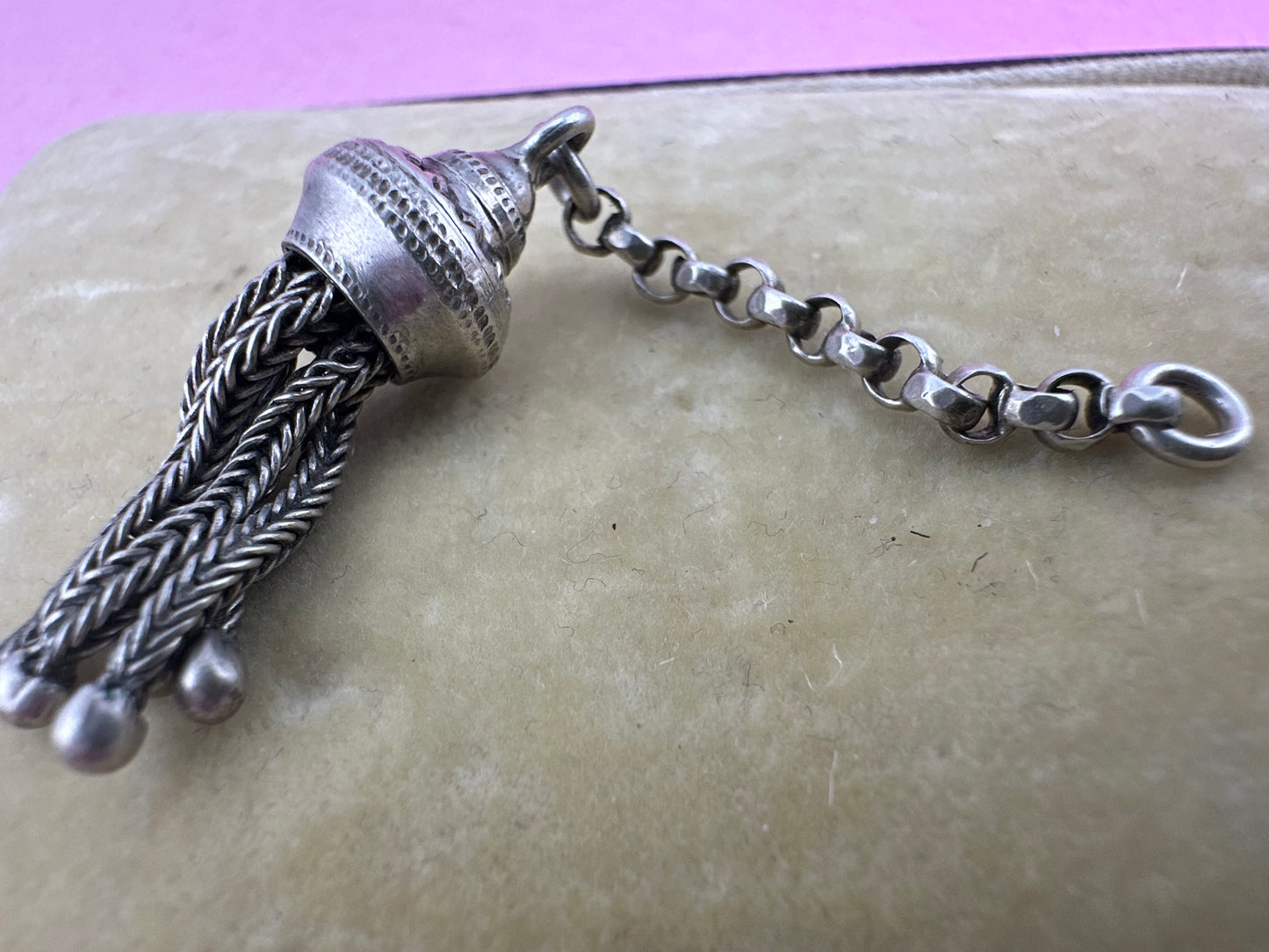 Antique Sterling silver tassel pendant