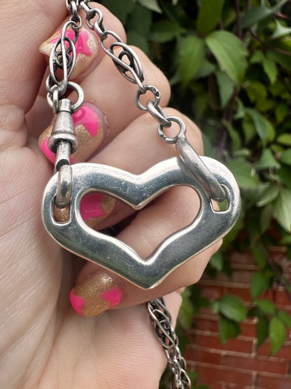 Sterling Silver Puffy Heart connector/extender