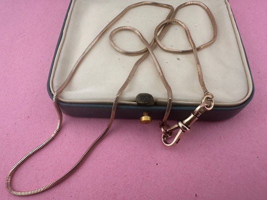 9ct Rose Gold Snake Chain with dog clip