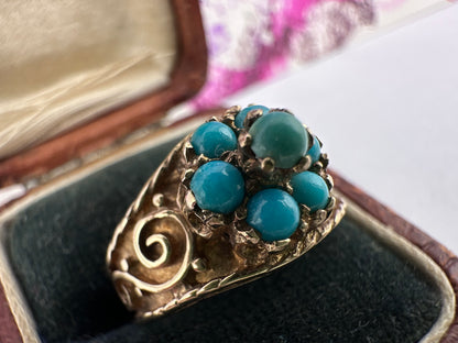 Vintage 9ct Gold Turquoise ring