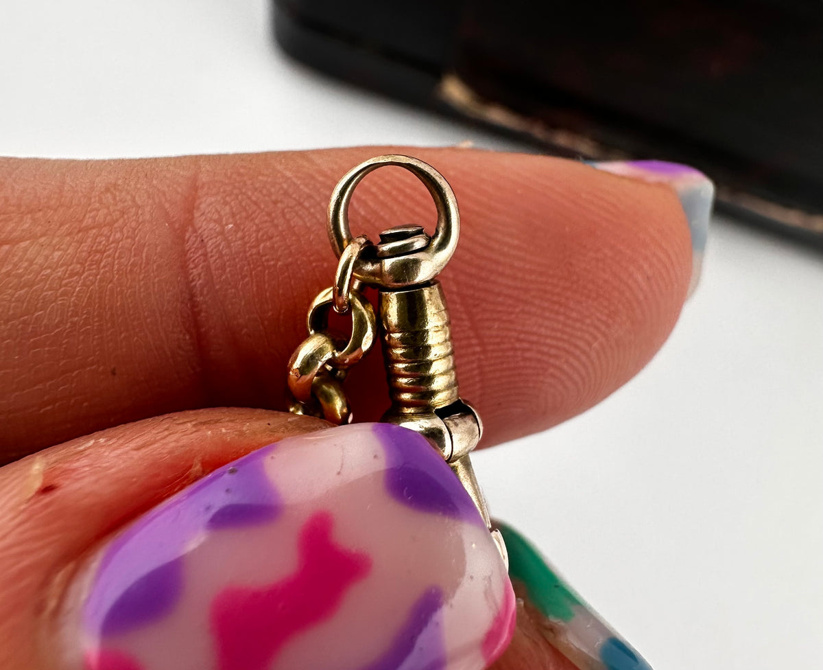 Antique 9ct Gold Belcher extender with swivel dog clip