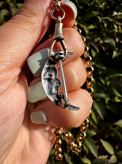 Sterling Silver Man on the Moon brooch