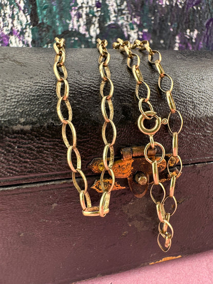 Vintage 9ct Yellow gold oval belcher chain