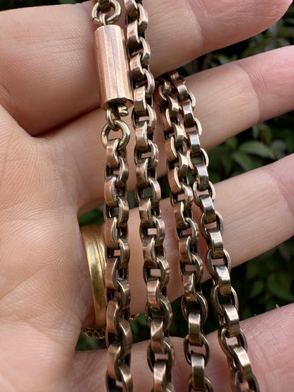 Antique 9ct Gold Flat edged belcher with faceted barrel clasp
