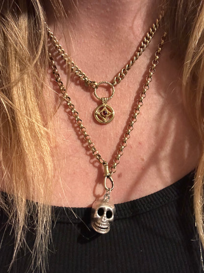 Sterling silver Skull pendant