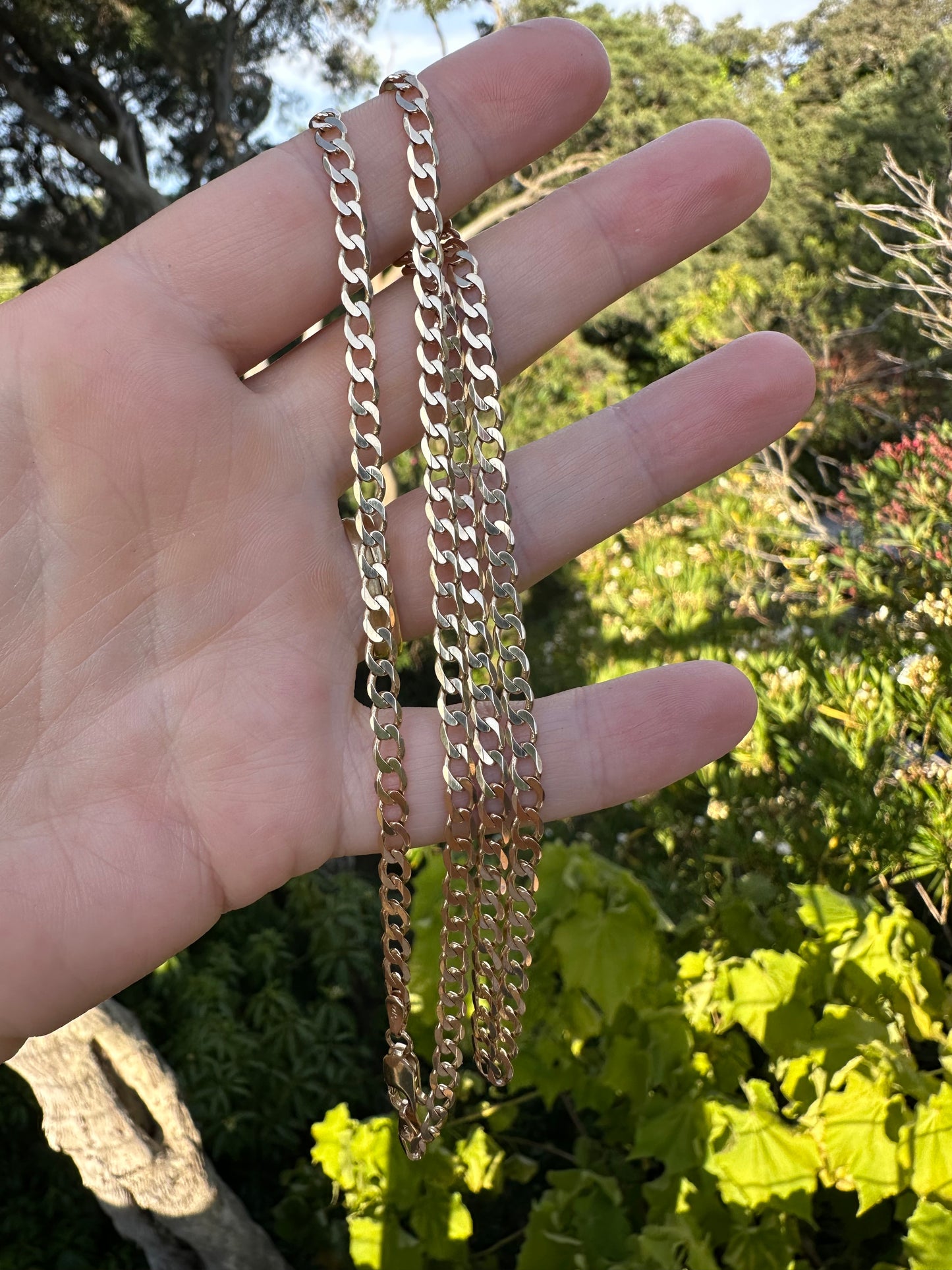 Vintage 9ct Gold Flat Curb chain