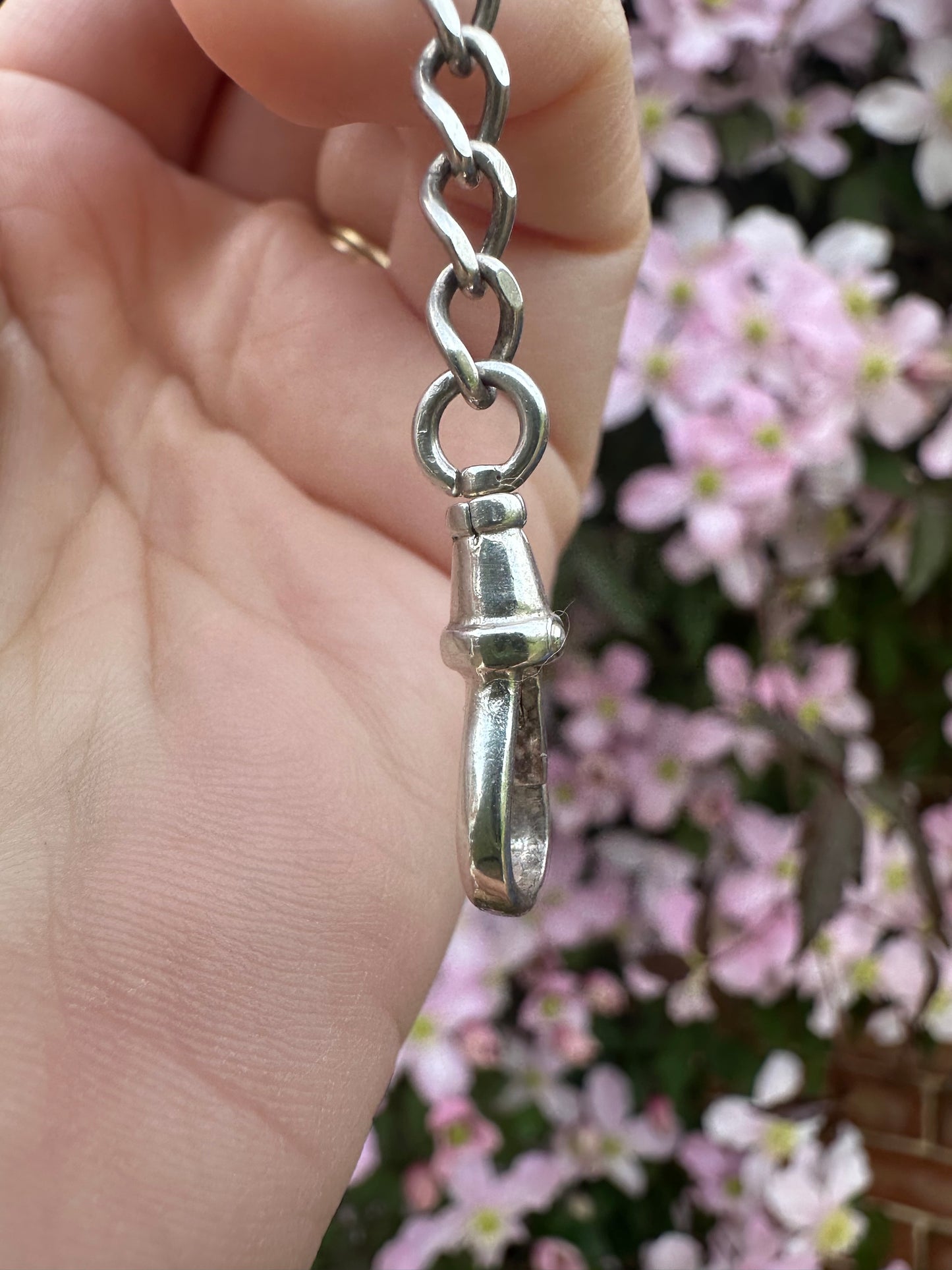 Sterling Silver Flat Curb extender with Dog Clip