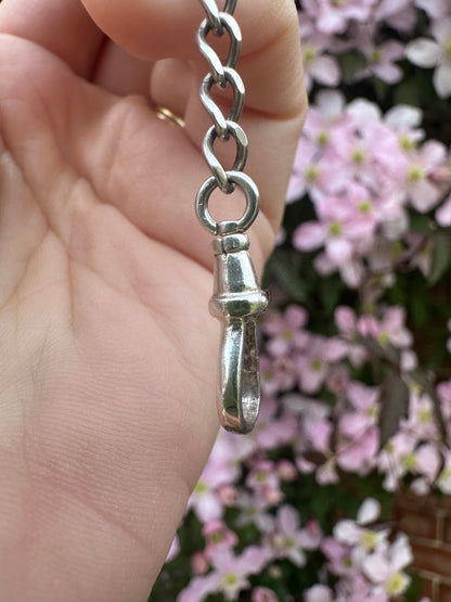 Sterling Silver Flat Curb extender with Dog Clip