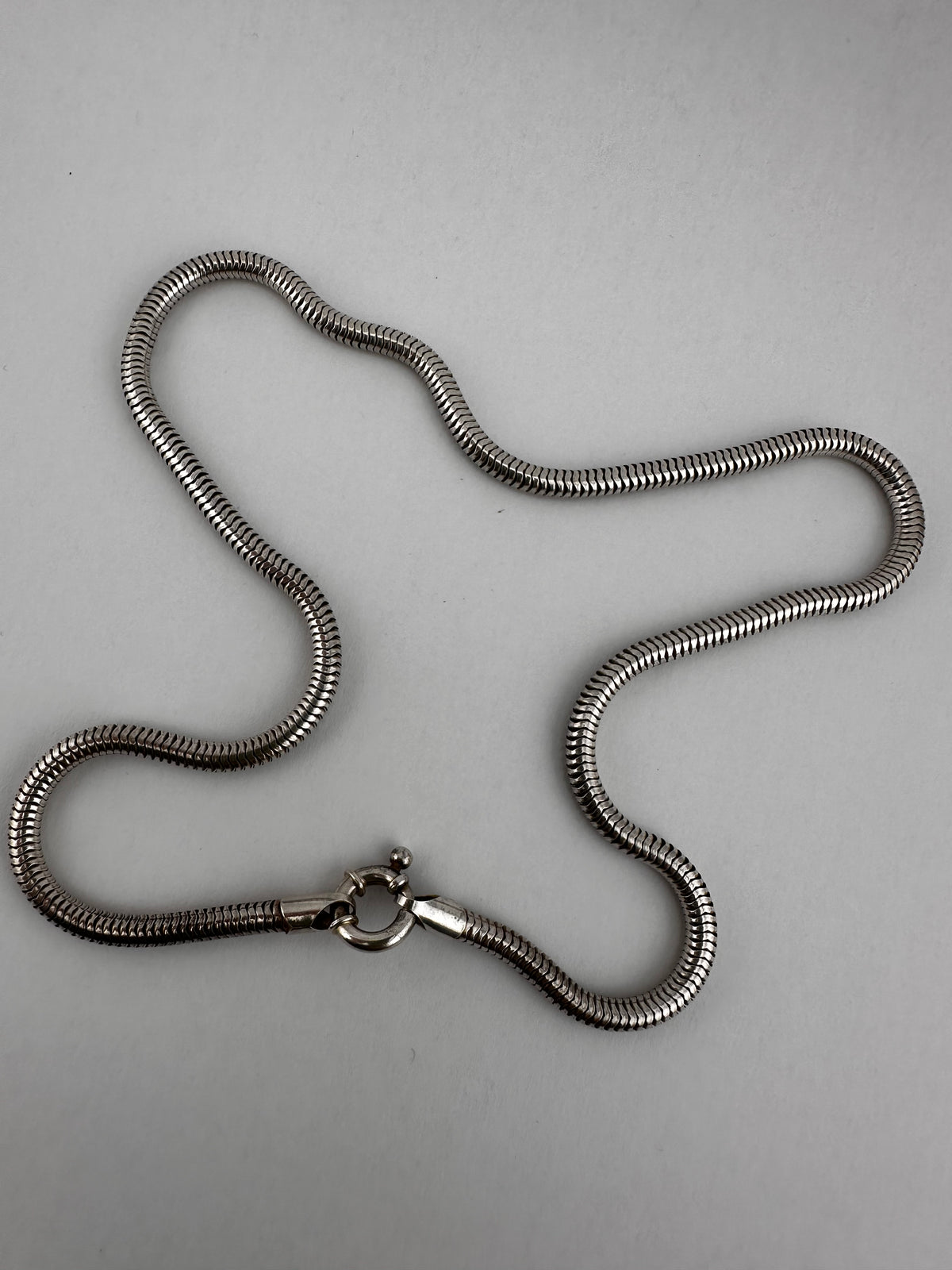Sterling Silver Snake chain with Bolt clasp