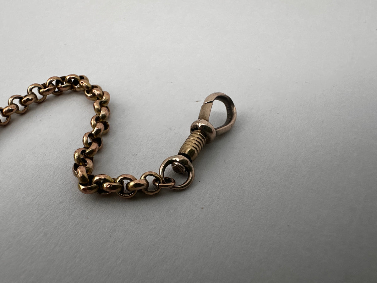 Antique 9ct Gold Belcher extender with swivel dog clip