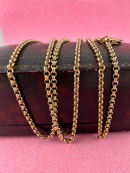 Vintage 9ct Gold long Belcher chain