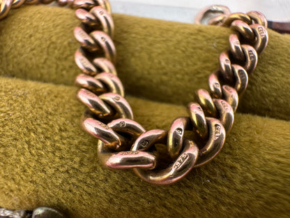 Antique 9ct Rose Gold Graduated Curb extender
