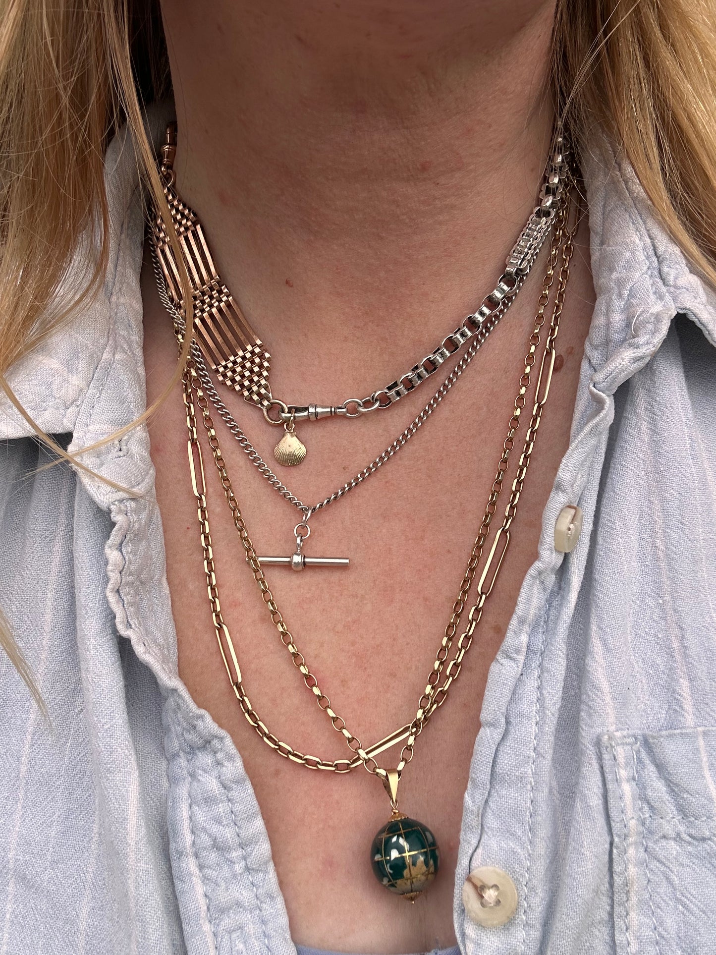 9ct Rose Gold Gate Extender with dogclip