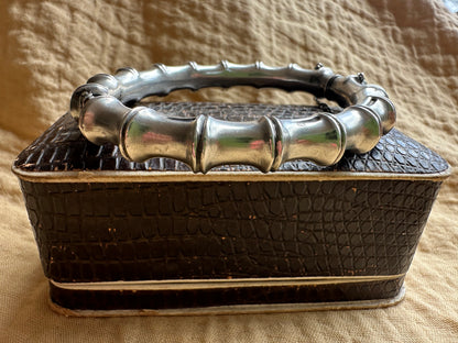 Edwardian Sterling Silver Bamboo Hinged Bangle