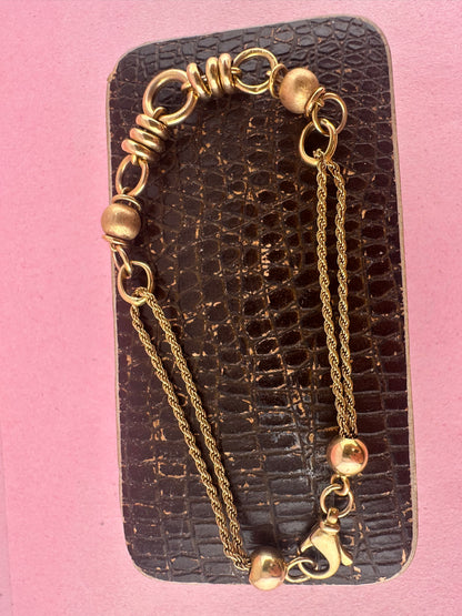 Vintage 9ct gold Bead and Rope bracelet