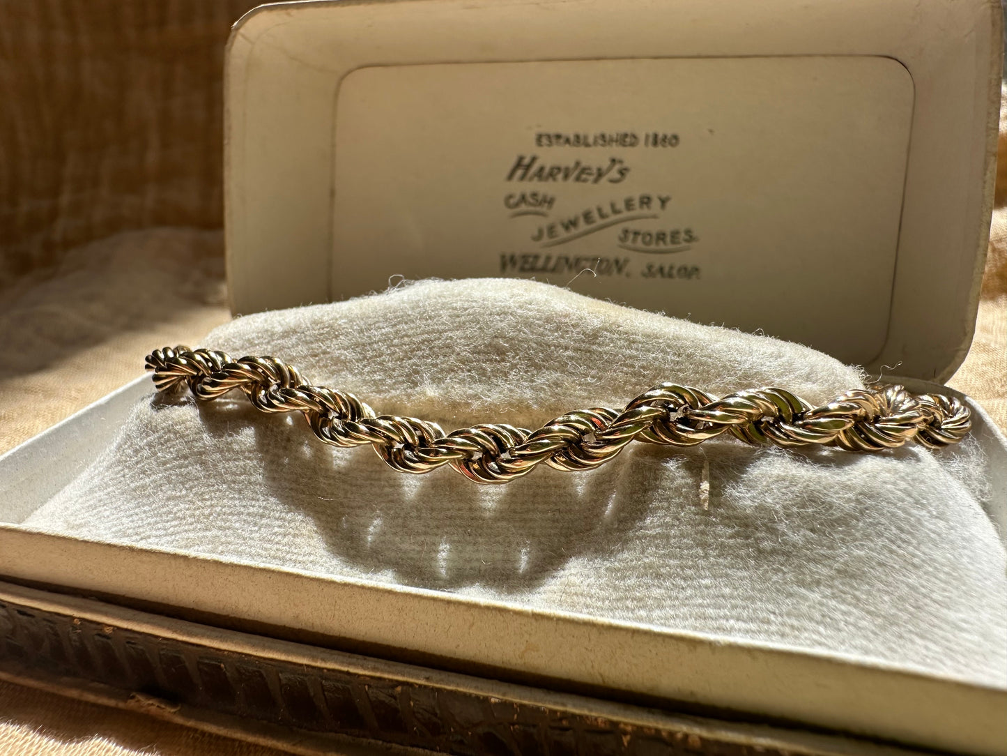 Vintage 9ct Rope chain bracelet