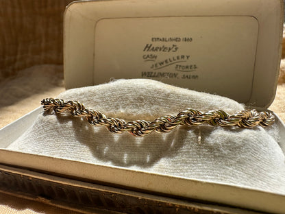 Vintage 9ct Rope chain bracelet